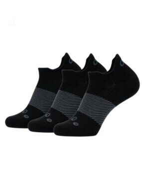 OS1st Wicked Comfort Unisex No Show Black Socks - 3 Pairs